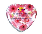 心形廣告壓縮浴巾