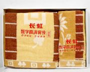 棕色花紋三件套毛巾