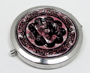 鴛鴦戲水貝殼面金屬工藝鏡