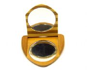 斑馬紋心形竹制雙面鏡