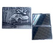 荷花復(fù)古銀色化妝鏡